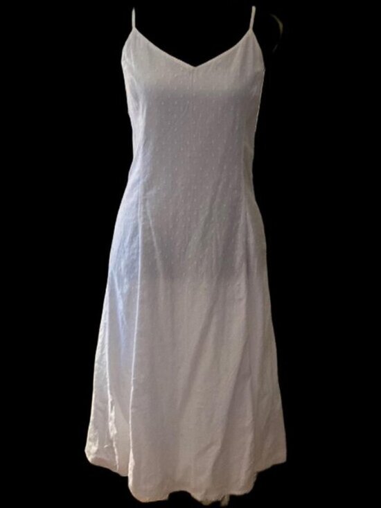 old navy white midi dress Old Navy Smocked Midi Poplin Dress Open Back Fit & Flare Sleeveless White  Cotton